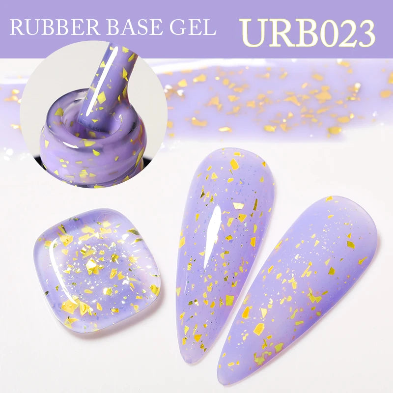 UR SUGAR Blue & Gold Glitter Rubber Base Gel – UV LED Nail Polish Top Coat for Professional Manicure - Mrmora