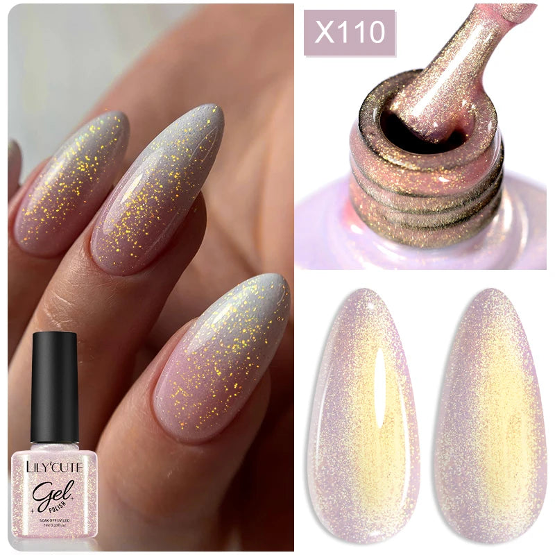 LILYCUTE Champagne Gold Glitter UV Gel – Nail Art Liner - Mrmora