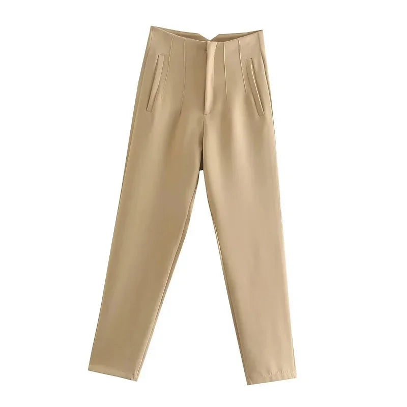 High-Waisted Formal Pencil Trousers – Office Wear for Women - Mrmora