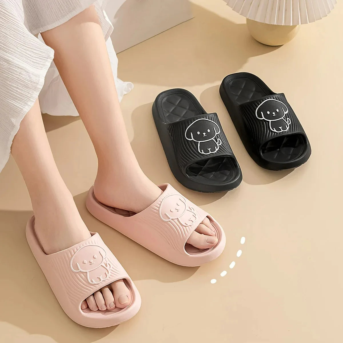 Cute Couple Pillow Slippers – EVA Thick Sole, Non-Slip Indoor Sandals - Mrmora