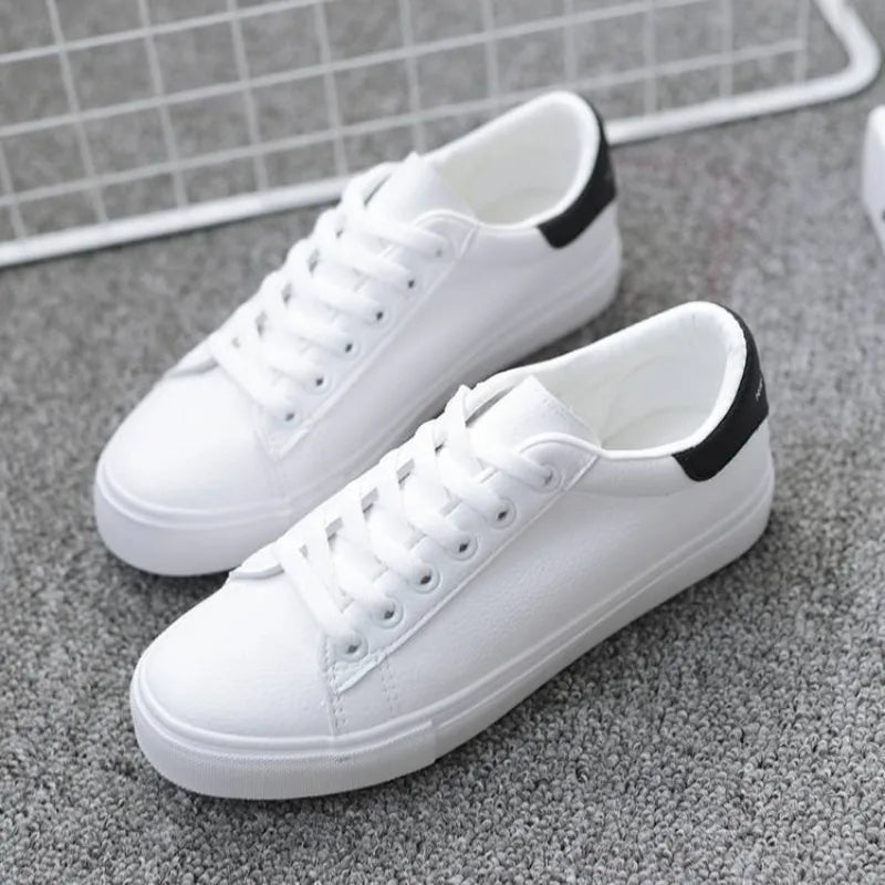 Classic White PU Sneakers - Mrmora