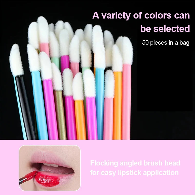 50 Pcs Disposable Lip Gloss Applicator Wands – Portable Beauty Tools - Mrmora