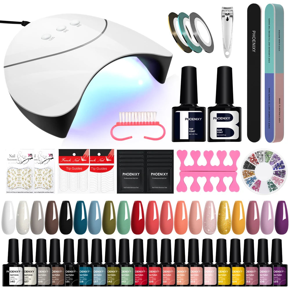 Gel Nail Polish Set with UV LED Lamp - Mrmora