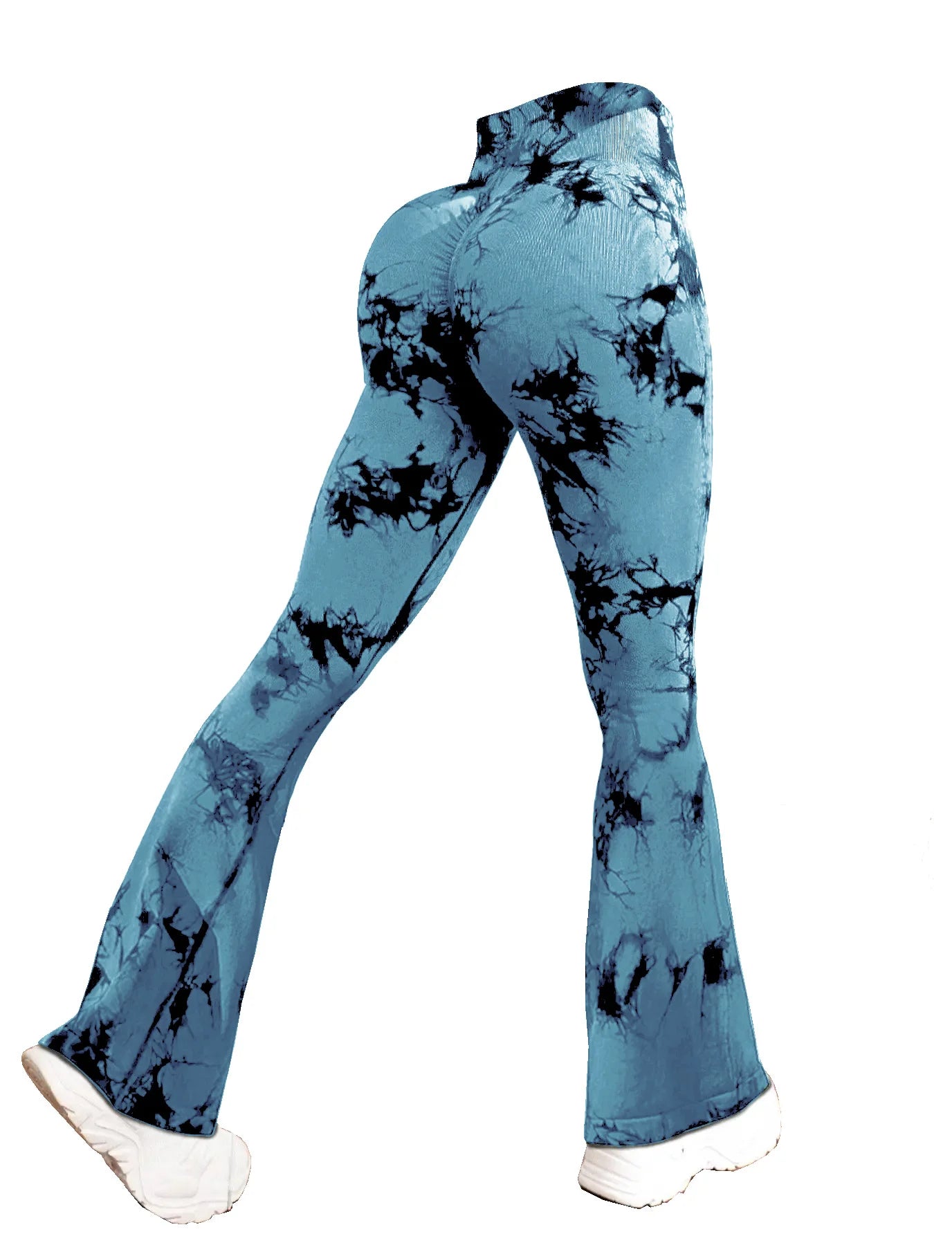 Tie-Dye Flared Yoga Pants – High-Waisted Tummy Control Leggings - Mrmora