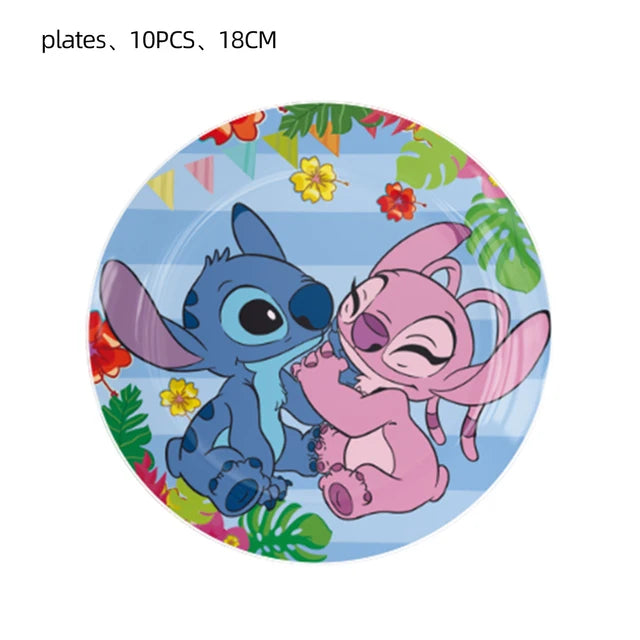 Lilo & Stitch Party Supplies – Plates, Balloons, Banner & Tablecloth for Kids - Mrmora