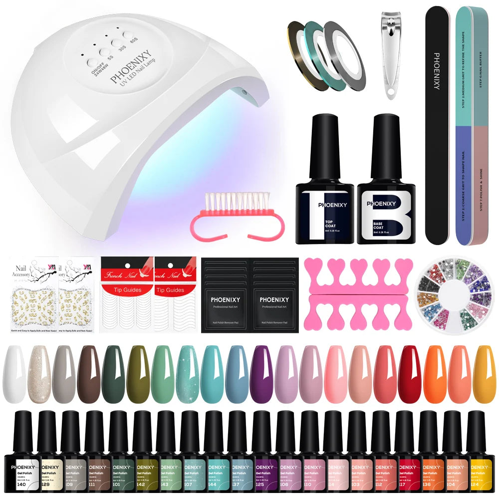 Gel Nail Polish Set with UV LED Lamp - Mrmora