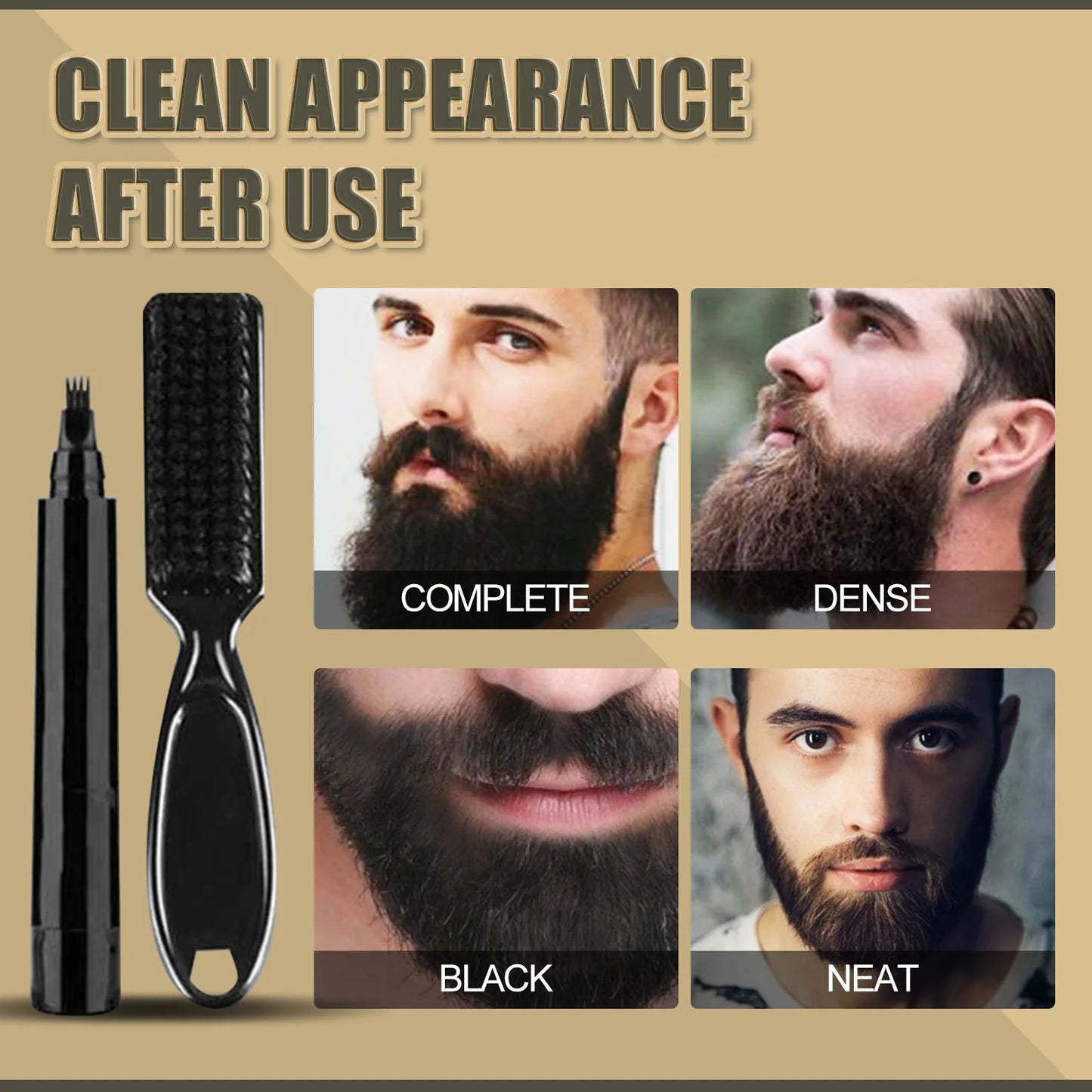 Beard Filler Waterproof Pen Kit – Dark Black Beard Enhancer - Mrmora