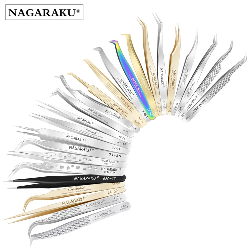 NAGARAKU Precision Eyelash Extension Tweezers - Mrmora