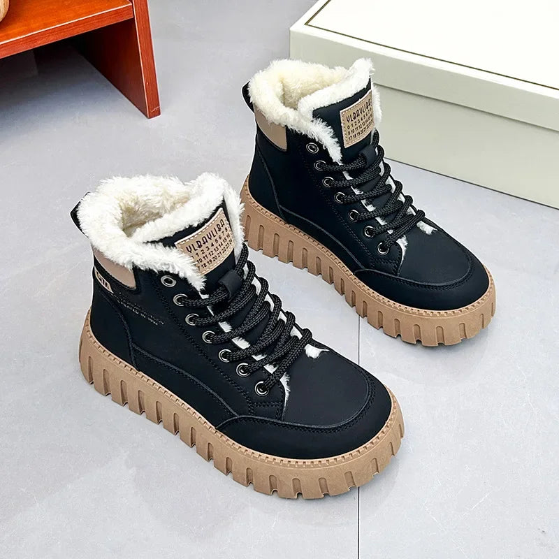 Platform Snow Boots for Women – Winter 2025 Fashion Plus Fur Warm Ankle Sneakers - Mrmora