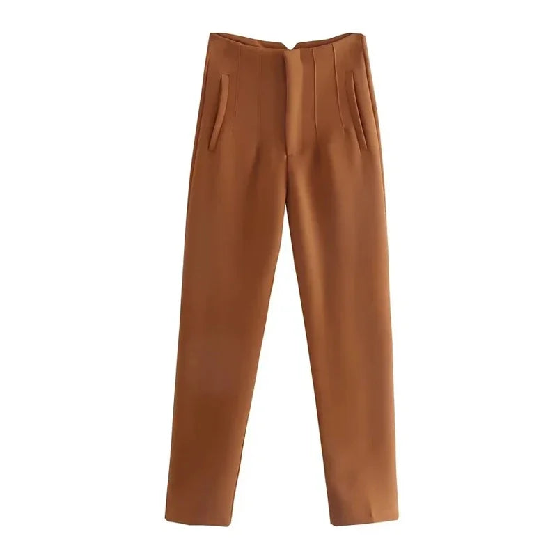 High-Waisted Formal Pencil Trousers – Office Wear for Women - Mrmora