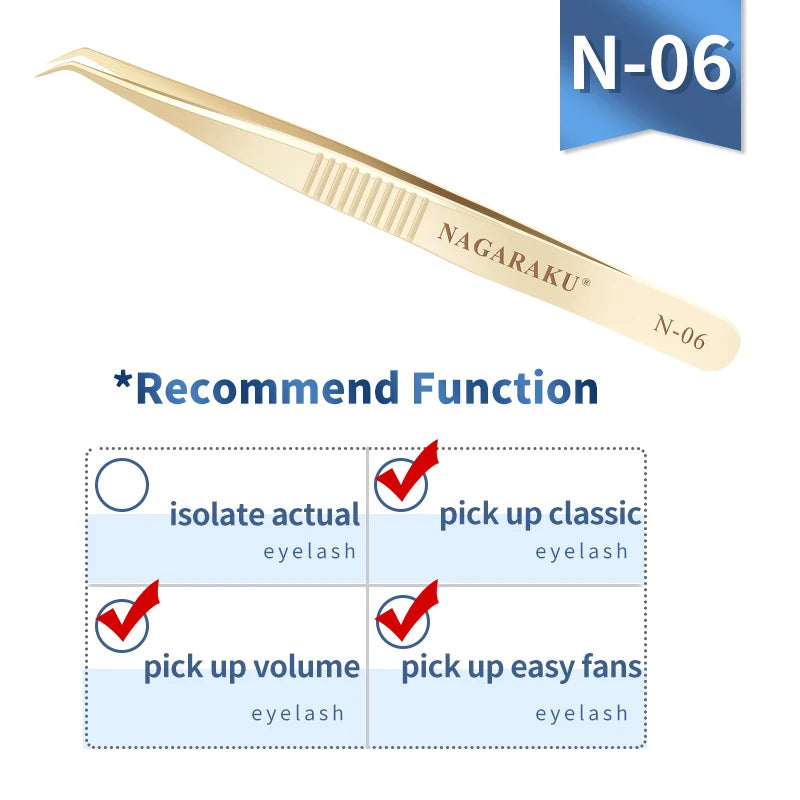 NAGARAKU Precision Eyelash Extension Tweezers - Mrmora