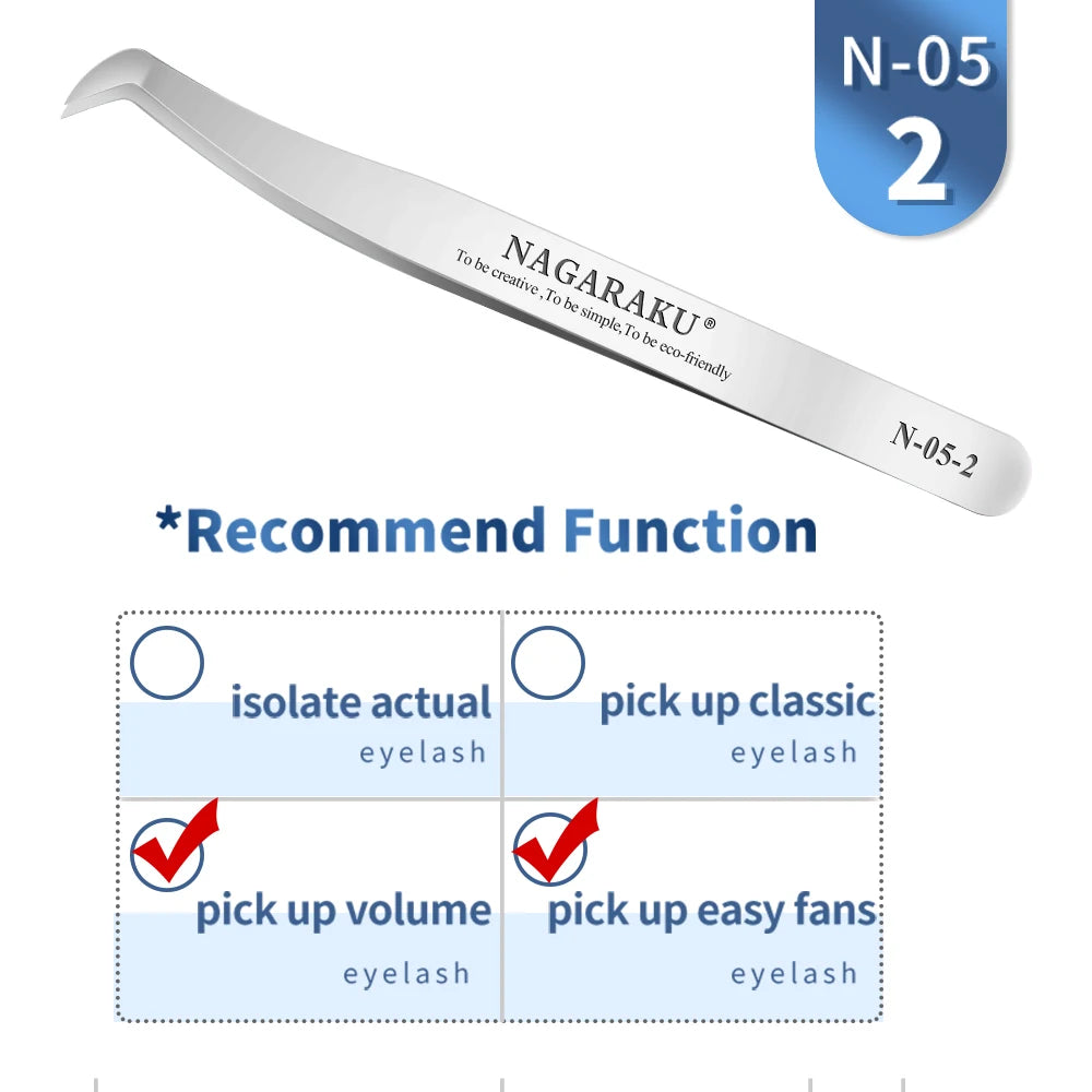 NAGARAKU Precision Eyelash Extension Tweezers - Mrmora