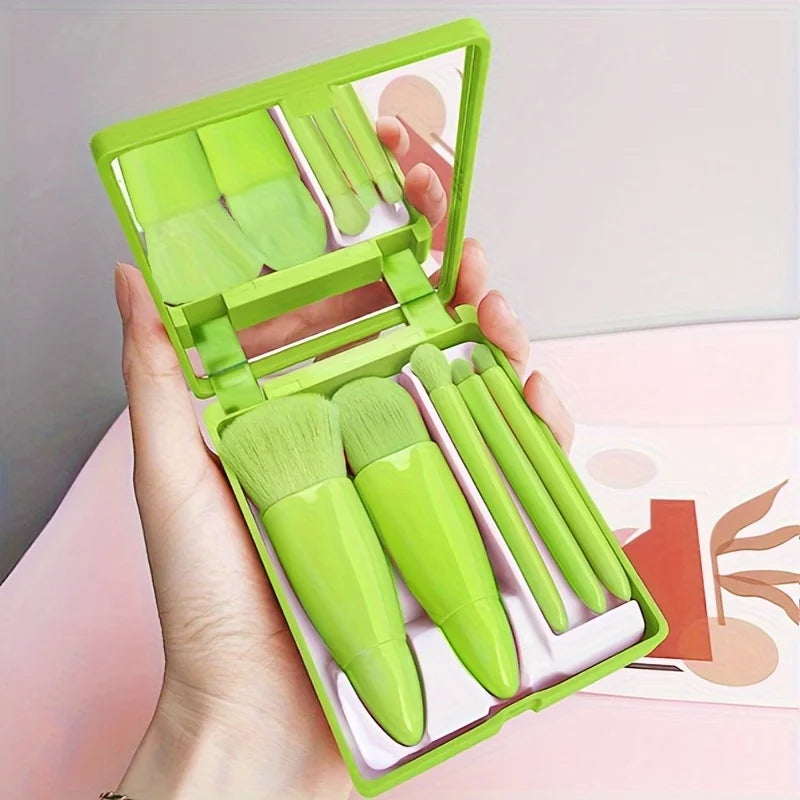 5 Pcs Travel Makeup Brush Set with Storage Box - Mrmora