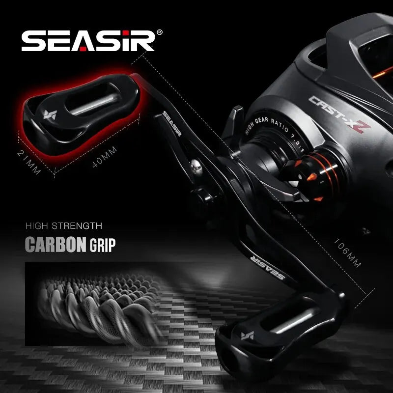 SEASIR Cast X2 Baitcasting Reel – Smooth & Powerful 7.3:1 - Mrmora