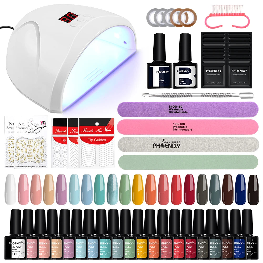 Gel Nail Polish Set with UV LED Lamp - Mrmora