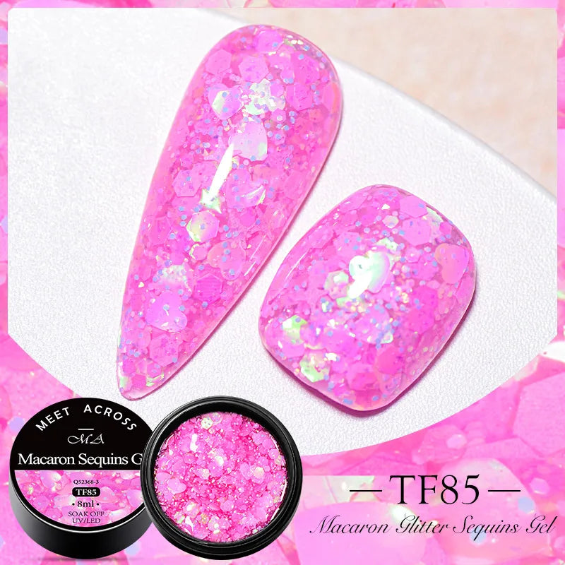 MEET ACROSS 5ml Pink Dried Flower Gel – Natural Fairy Nail Art UV LED Soak-Off Gel Polish - Mrmora