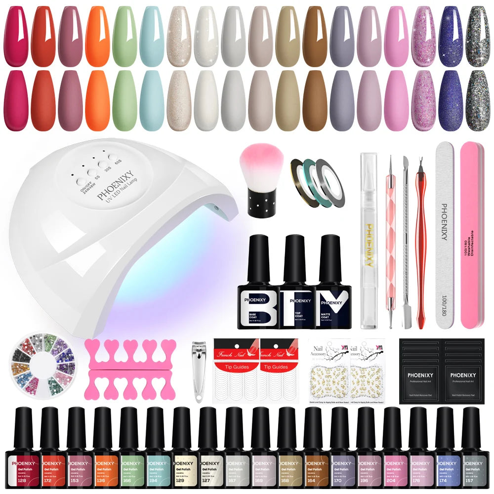 Gel Nail Polish Set with UV LED Lamp - Mrmora