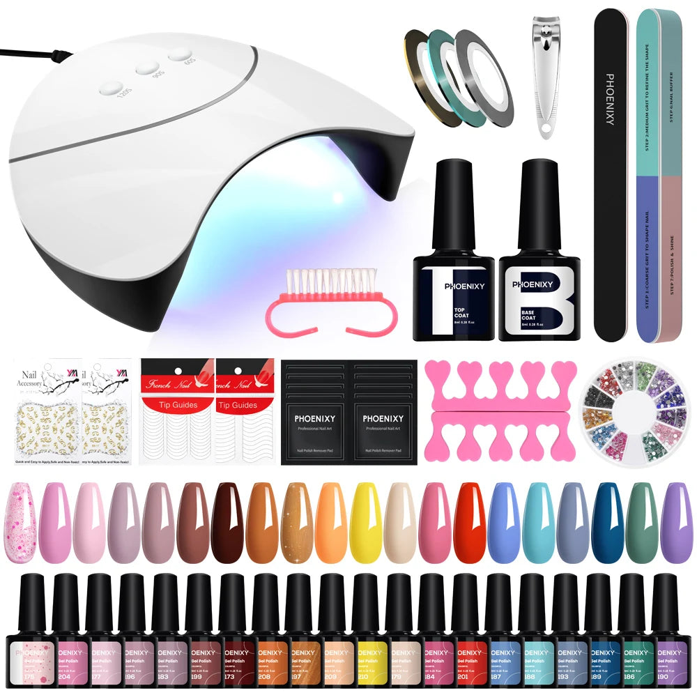 Gel Nail Polish Set with UV LED Lamp - Mrmora