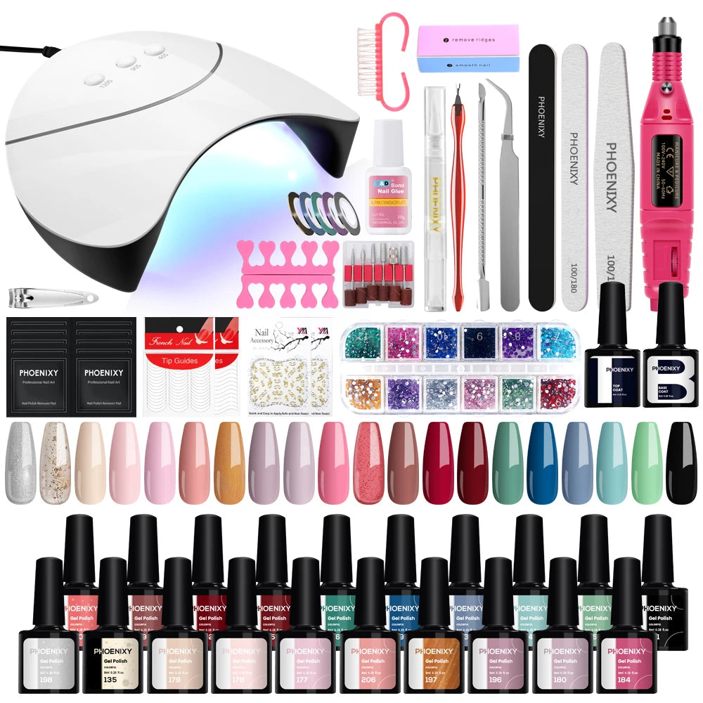 Gel Nail Polish Set with UV LED Lamp - Mrmora