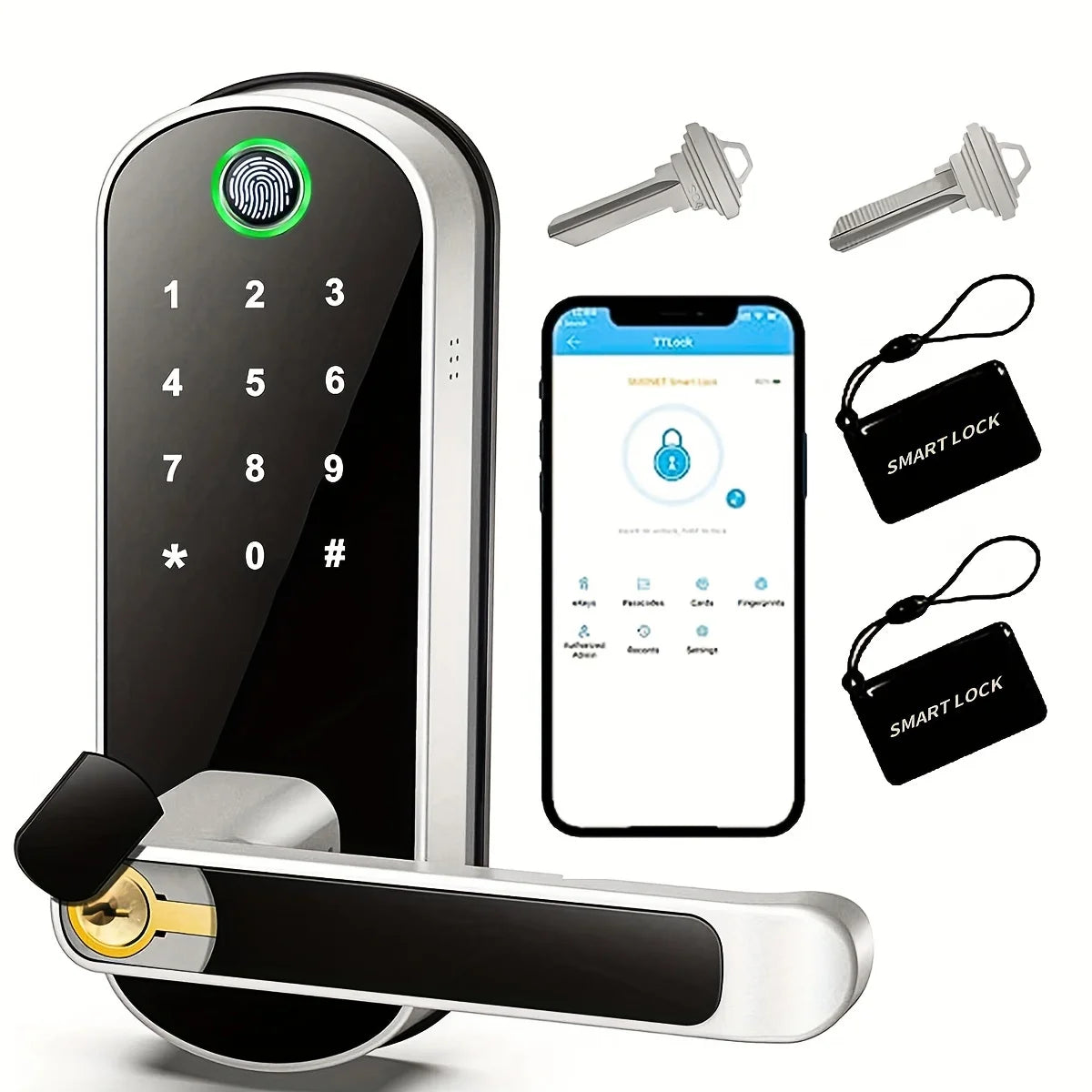 Smart Fingerprint Door Lock – Keyless, WiFi, IP67 Waterproof - Mrmora