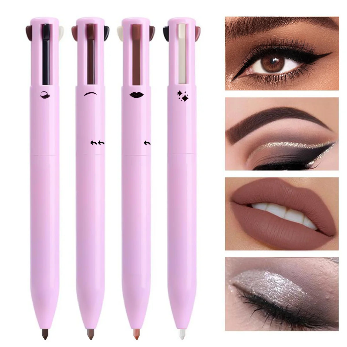 4-in-1 Multi-Functional Pencil Set – Lip Liner, Eyeliner & Eyebrow Pencil - Mrmora