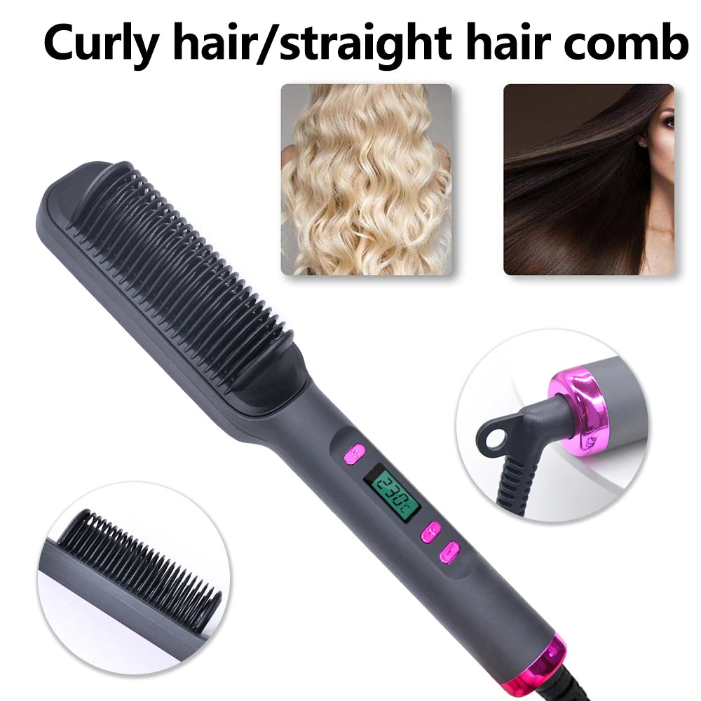 Electric Hot Comb Straightener Brush - Mrmora