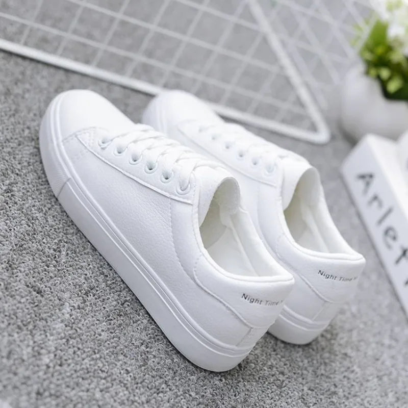 Classic White PU Sneakers - Mrmora