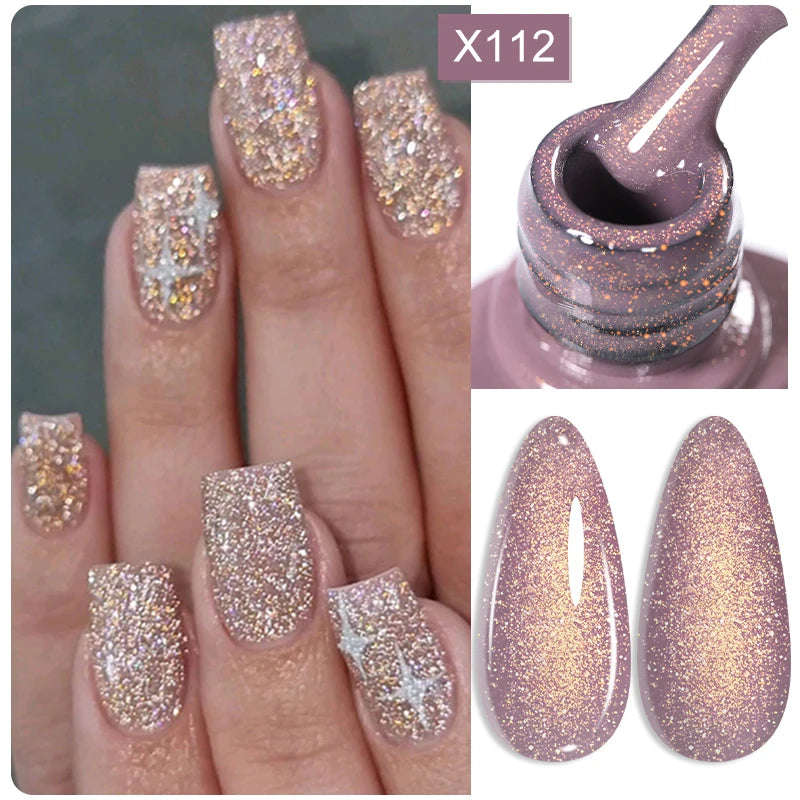 LILYCUTE Champagne Gold Glitter UV Gel – Nail Art Liner - Mrmora