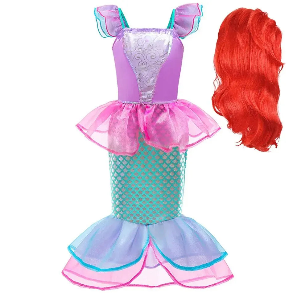 Princess Ariel Dress for Girls – Little Mermaid Halloween & Christmas Costume - Mrmora