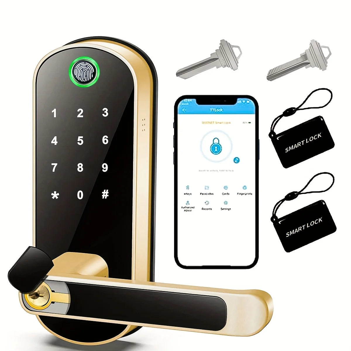 Smart Fingerprint Door Lock – Keyless, WiFi, IP67 Waterproof - Mrmora