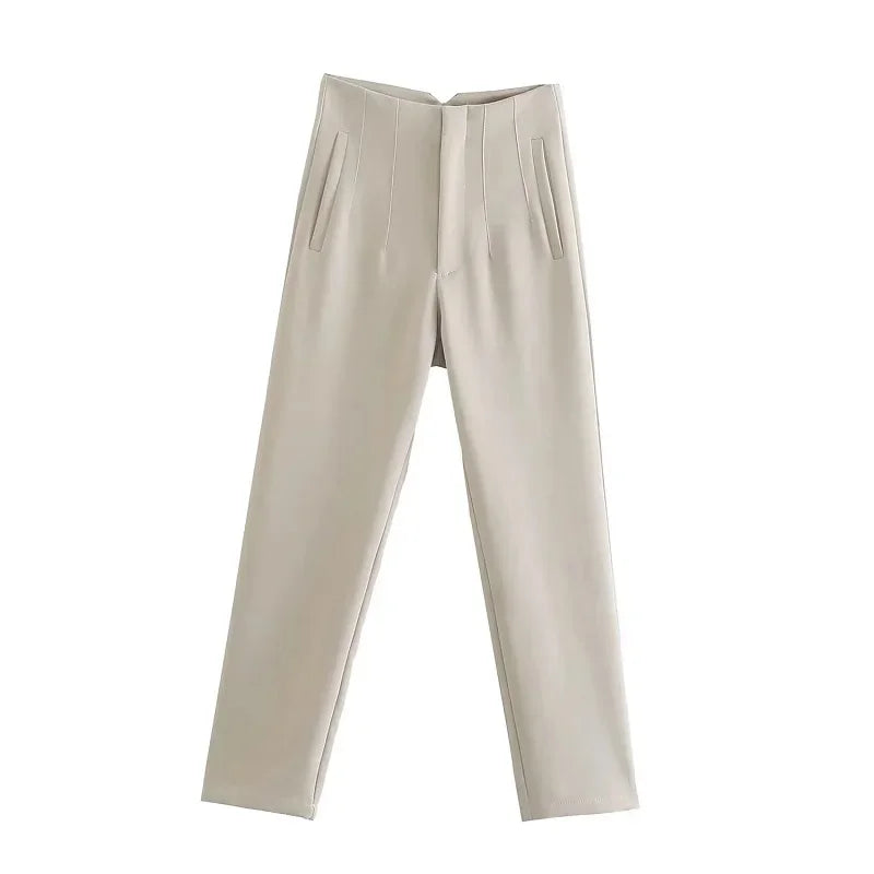 High-Waisted Formal Pencil Trousers – Office Wear for Women - Mrmora