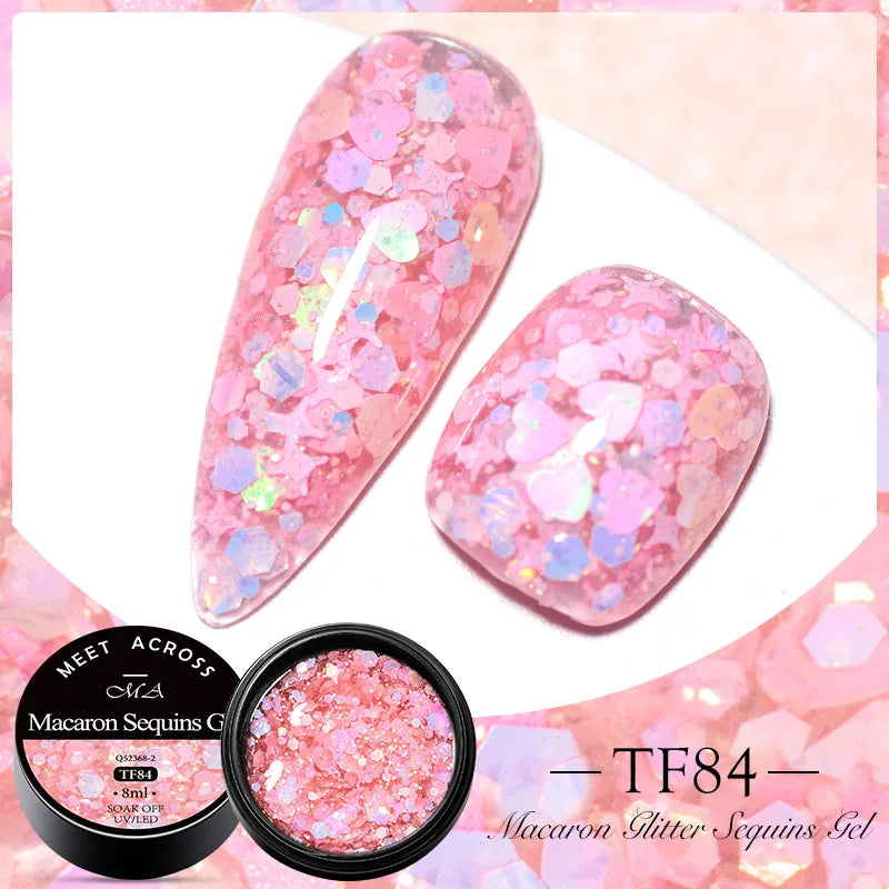 MEET ACROSS 5ml Pink Dried Flower Gel – Natural Fairy Nail Art UV LED Soak-Off Gel Polish - Mrmora