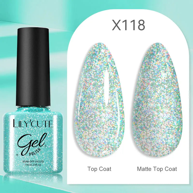 LILYCUTE Champagne Gold Glitter UV Gel – Nail Art Liner - Mrmora