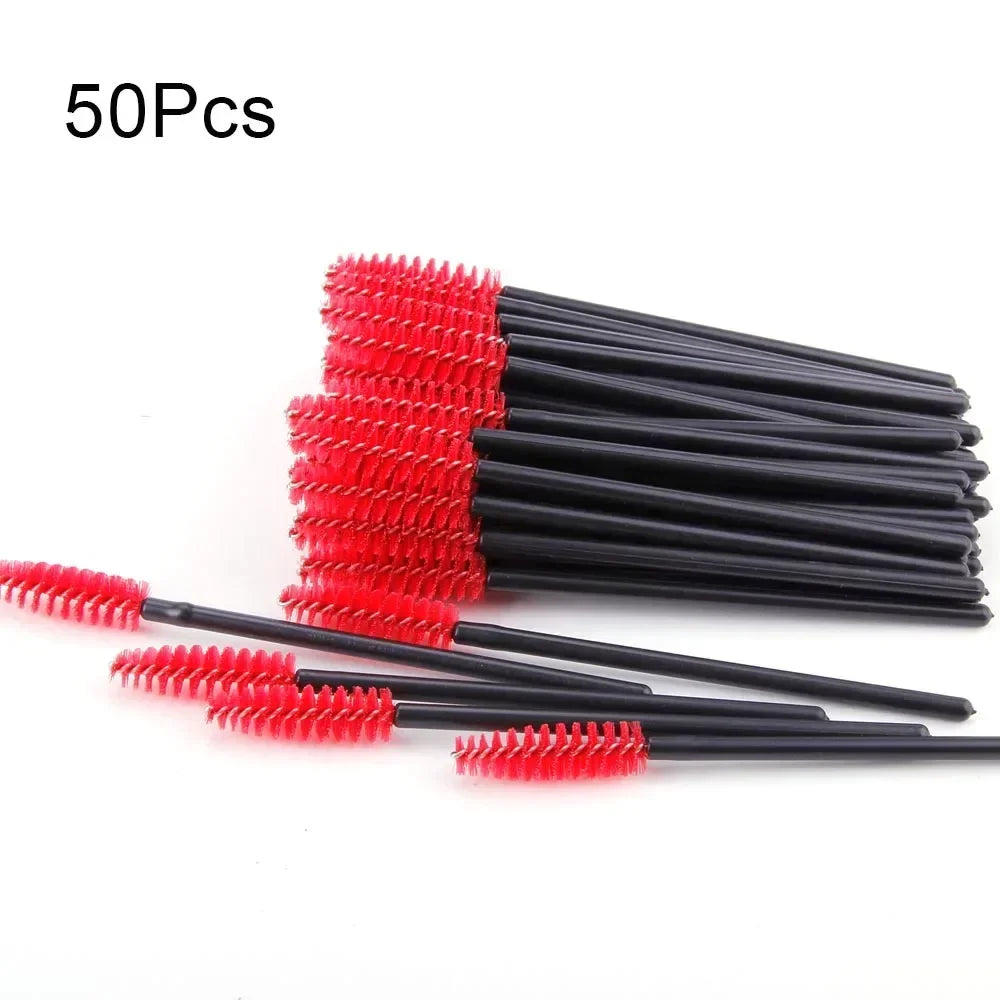 50/100Pcs Disposable Eyebrow & Eyelash Brushes – Mascara Applicators - Mrmora