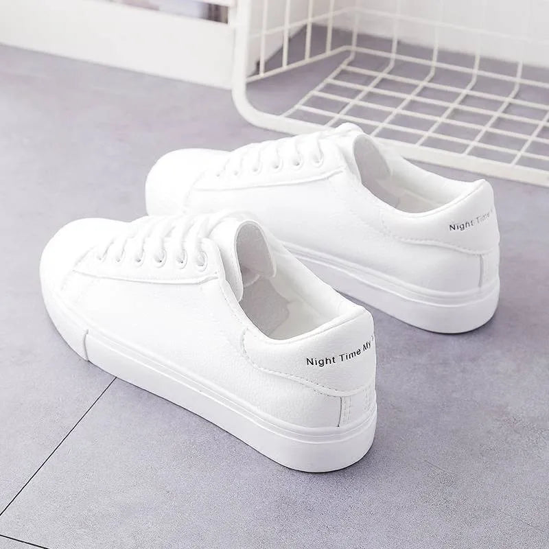 Classic White PU Sneakers - Mrmora