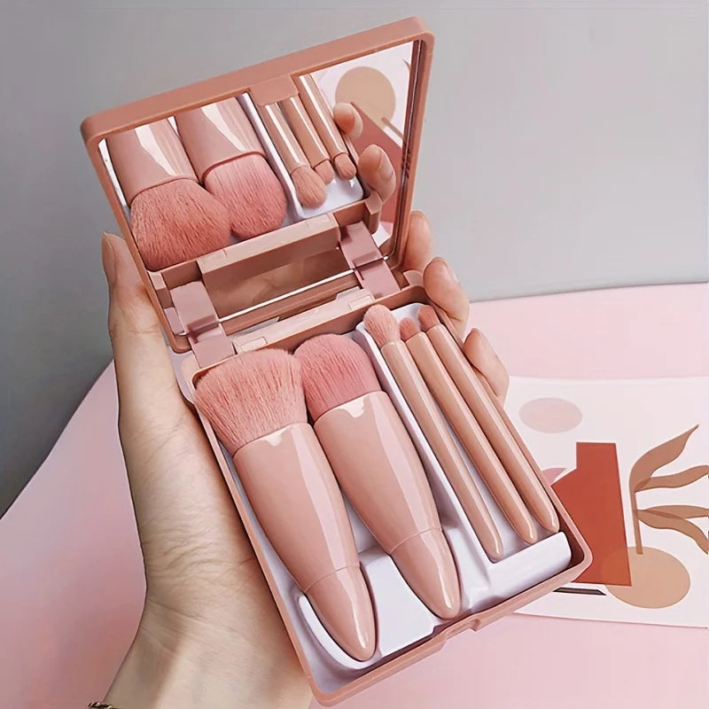 5 Pcs Travel Makeup Brush Set with Storage Box - Mrmora