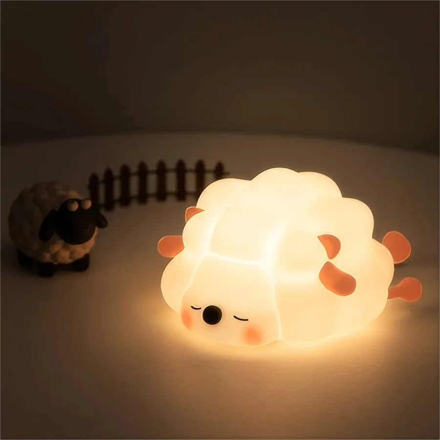 Adorable LED Silicone Night Light – Panda, Sheep, Rabbit Design