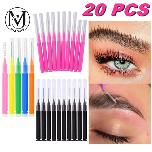 20 Pcs Disposable Eyebrow & Lash Brushes - Mrmora