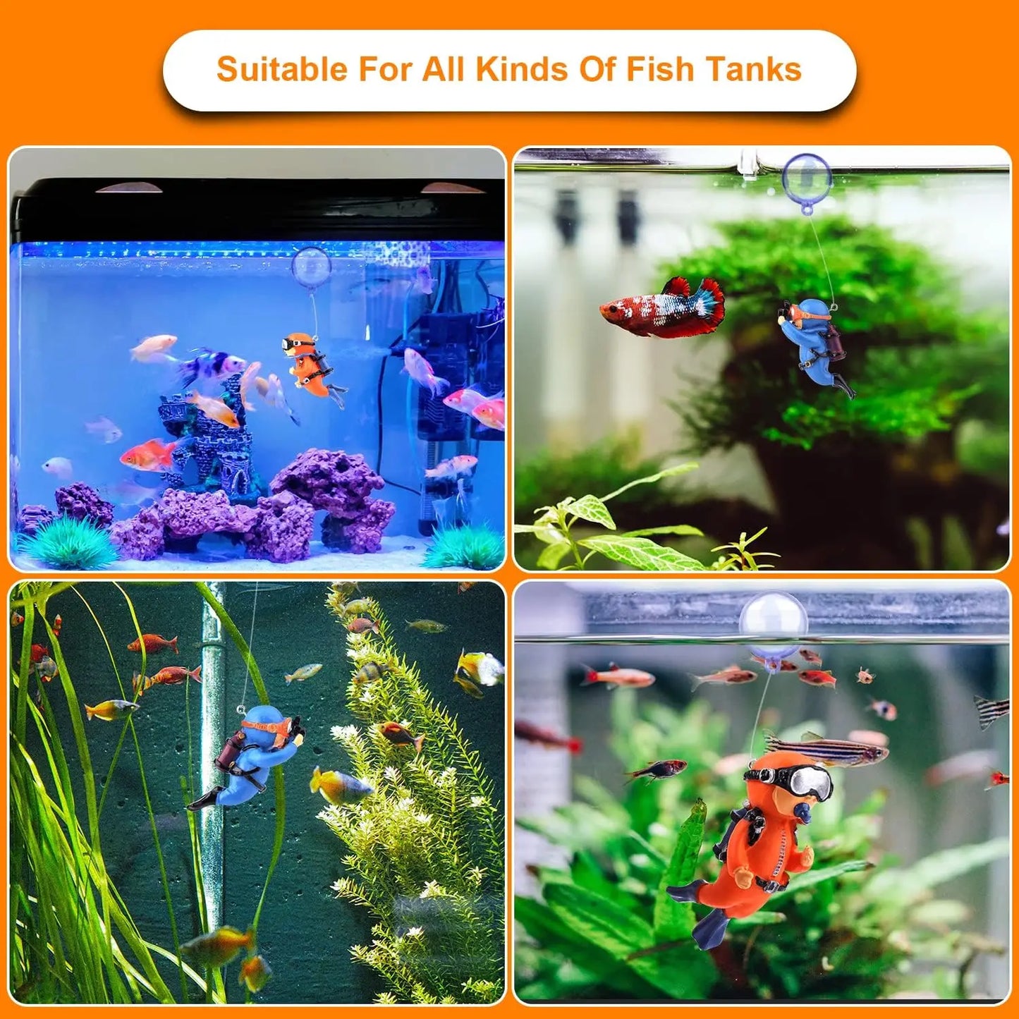 Floating Diver Aquarium Decorations - Mrmora