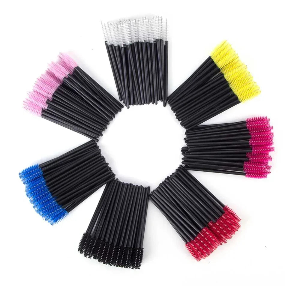 50/100Pcs Disposable Eyebrow & Eyelash Brushes – Mascara Applicators - Mrmora