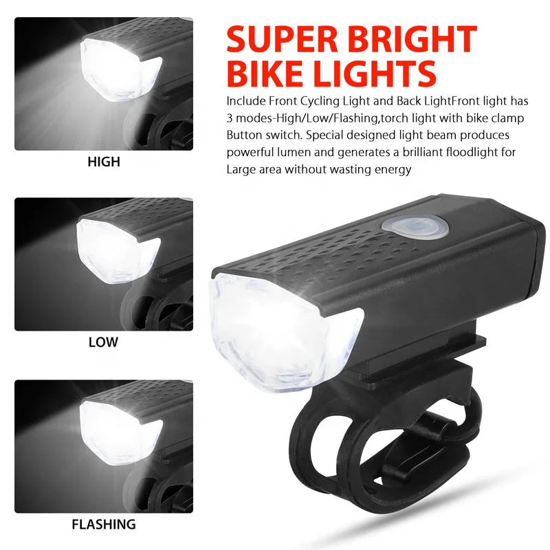 USB Rechargeable Bike Light Set - Mrmora