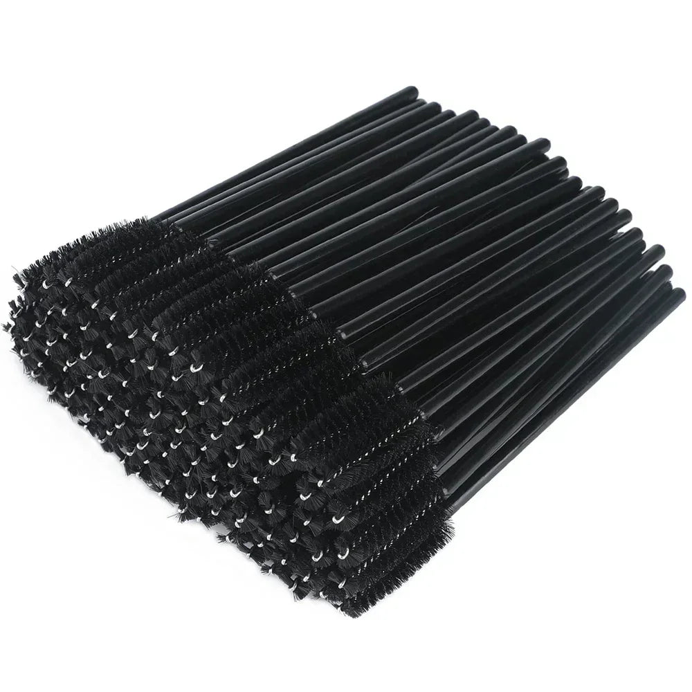 50/100Pcs Disposable Eyebrow & Eyelash Brushes – Mascara Applicators - Mrmora