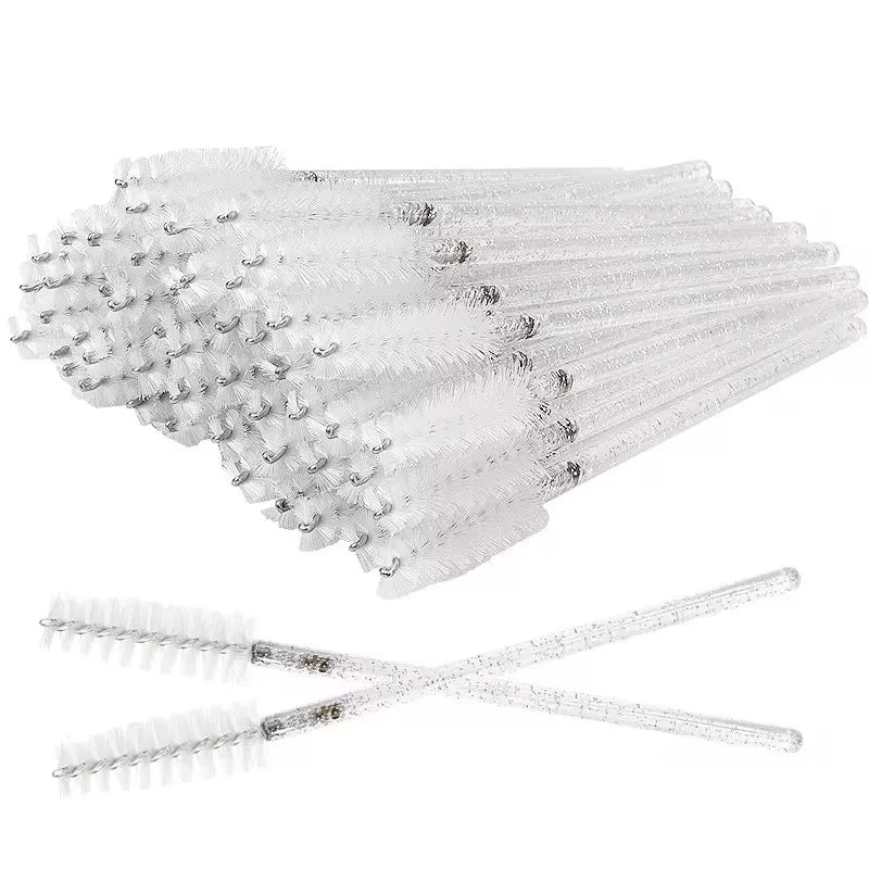 50/100Pcs Disposable Eyebrow & Eyelash Brushes – Mascara Applicators - Mrmora