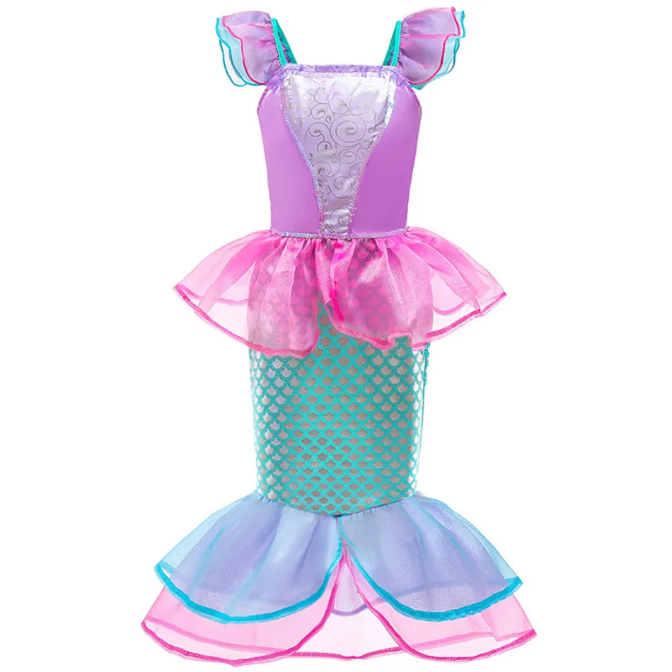 Princess Ariel Dress for Girls – Little Mermaid Halloween & Christmas Costume - Mrmora