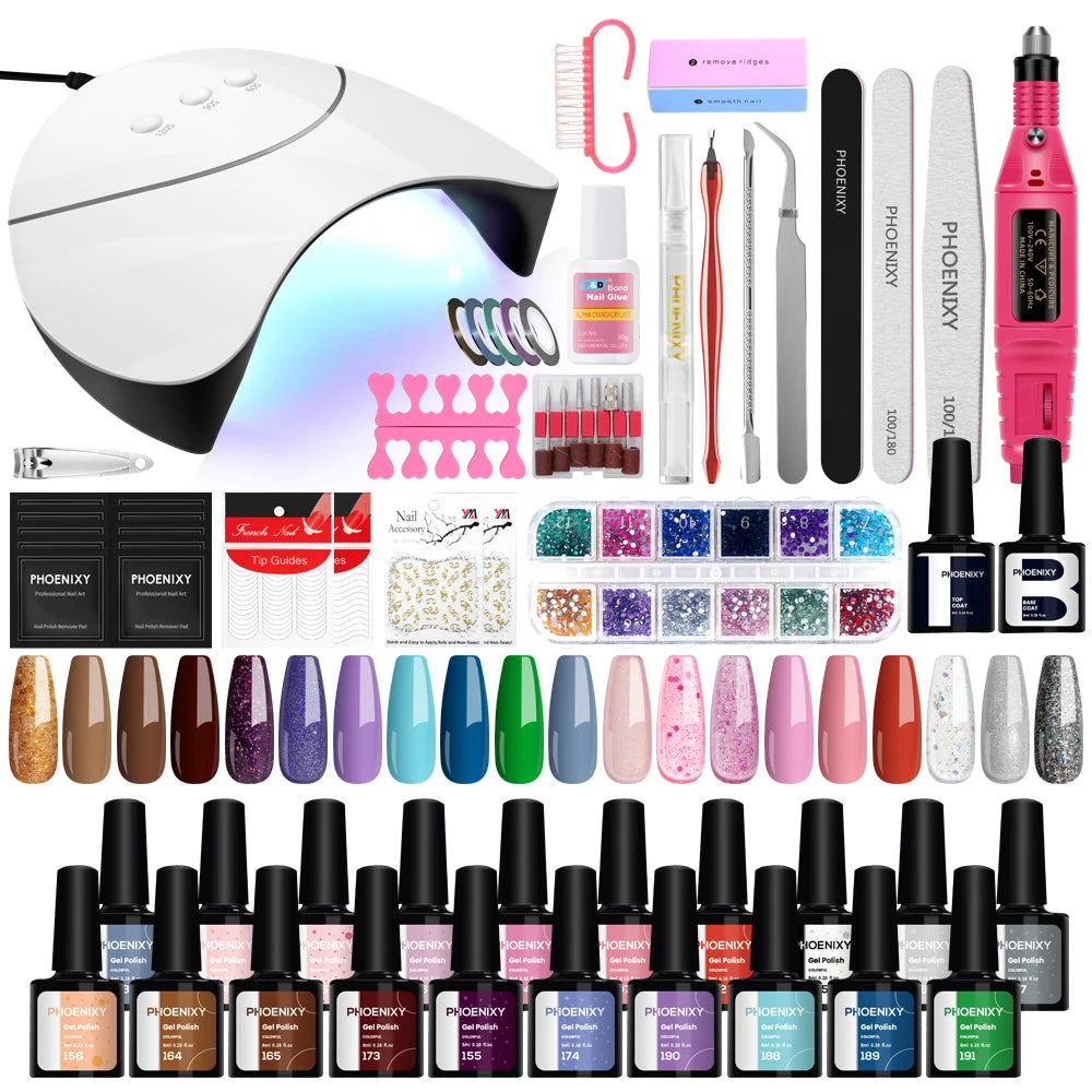 Gel Nail Polish Set with UV LED Lamp - Mrmora