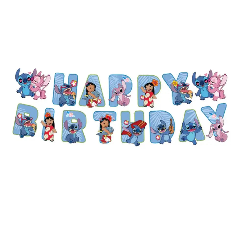 Lilo & Stitch Party Supplies – Plates, Balloons, Banner & Tablecloth for Kids - Mrmora