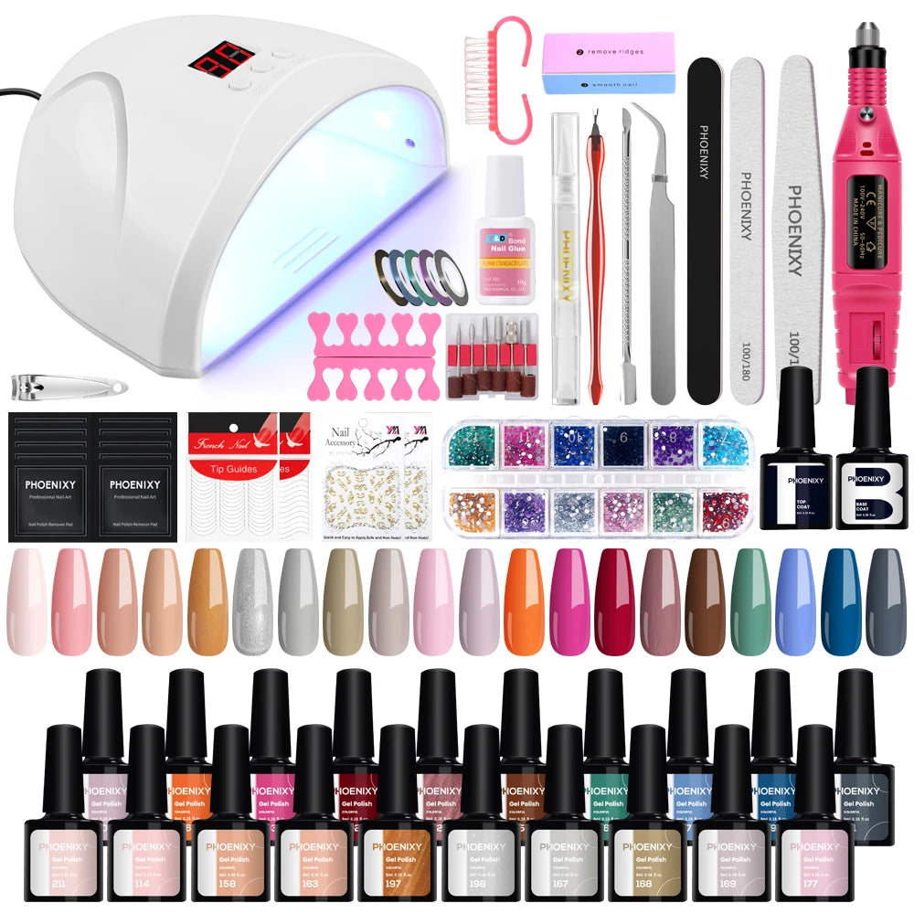 Gel Nail Polish Set with UV LED Lamp - Mrmora