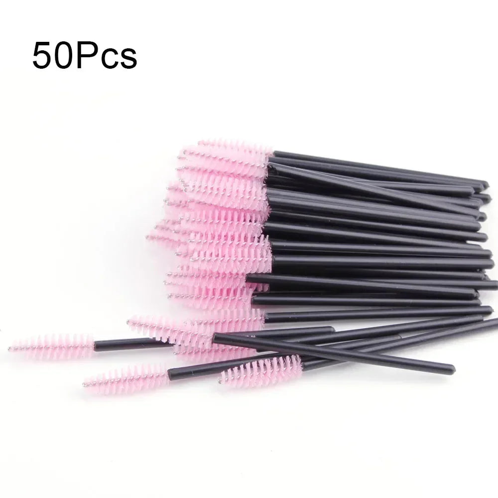 50/100Pcs Disposable Eyebrow & Eyelash Brushes – Mascara Applicators - Mrmora