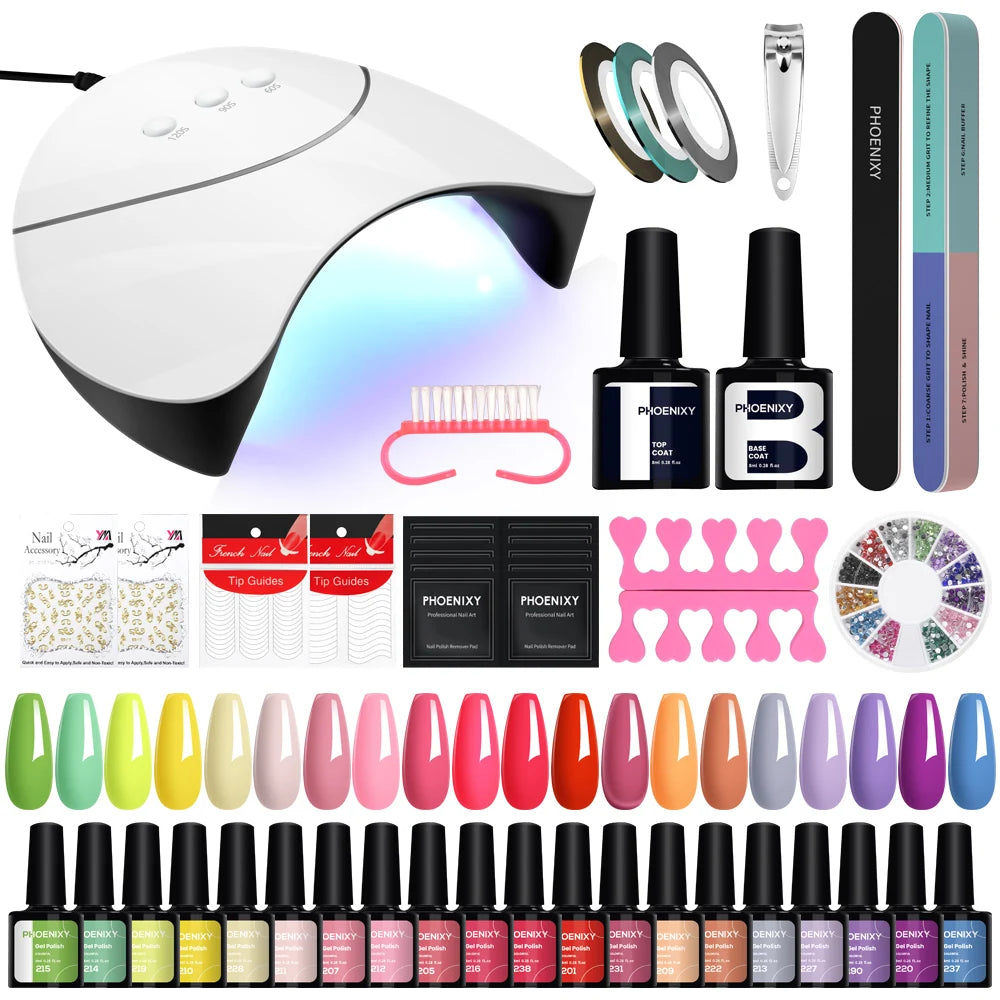 Gel Nail Polish Set with UV LED Lamp - Mrmora