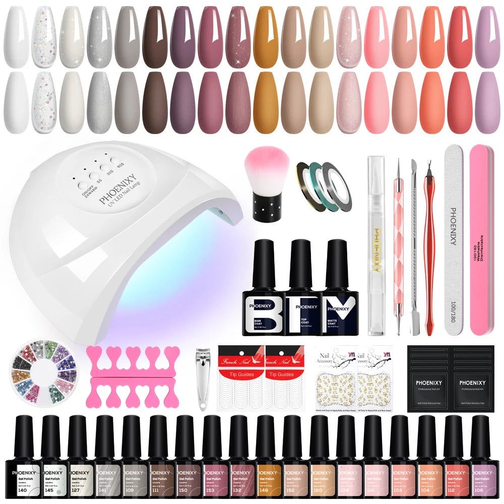 Gel Nail Polish Set with UV LED Lamp - Mrmora